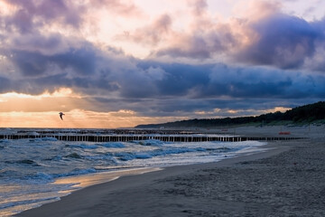 sea coast at sunset