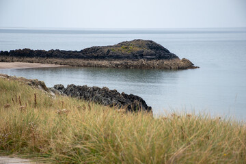 Llanddwyn beach on Anglesey Island in north Wales. A nature reserve with ancient natural geological features