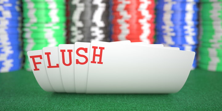 Playing cards with flush text. 3d rendering