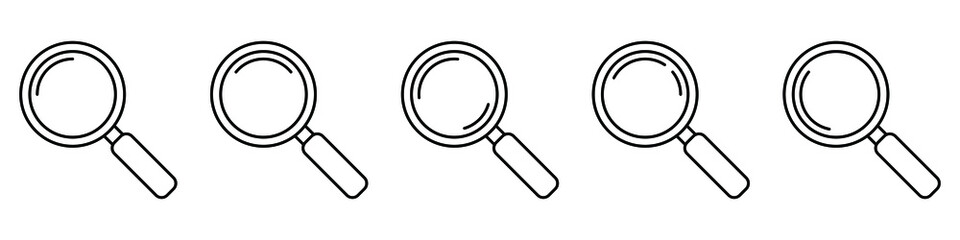 Search line icon. Magnifying glass or loupe vector sign.