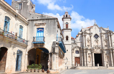 View of the Cathedral of Havana, Cuba