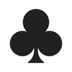 Black club poker suit symbol