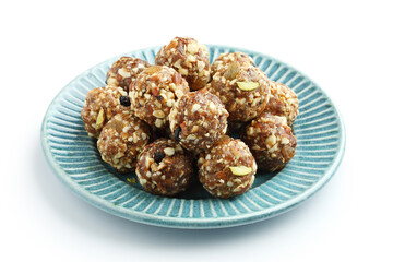 Indian sweet dry fruits and nuts energy laddu 