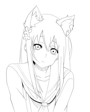 Anime Girl Sketch Images – Browse 5,440 Stock Photos, Vectors, and Video |  Adobe Stock