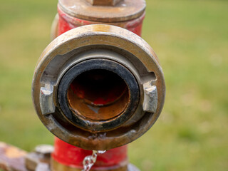 Watering hydrants in the park. Watering system.