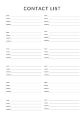 contact list planner 
