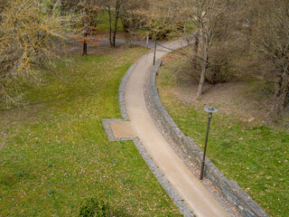Walkway in the park. Alley in the park.