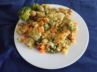mixed vegetable salad served on a plate