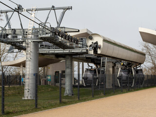 Cable car station. funicular up the mountain.