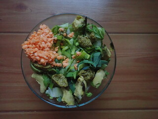 mixed vegetable salad served on a plate