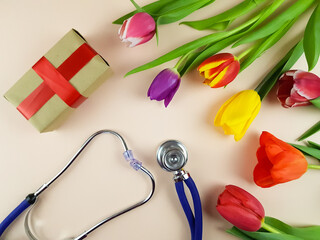 congratulations for doctors on the day of the medic. flowers and gifts for medical staff