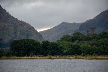 Dolbadarn Castle photographed at Llyn Padarn in Snowdonia, Wales