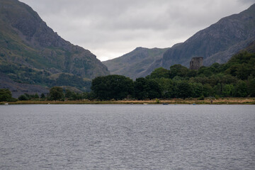 Dolbadarn Castle photographed at Llyn Padarn in Snowdonia, Wales