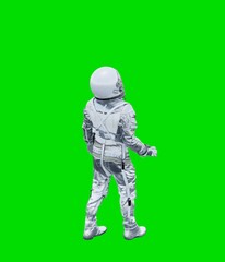 Astronaut isolated on green background