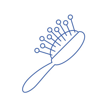 recommend clip art: Hair brush or comb hairbrush isolated cartoon line vector icon