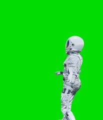 Astronaut isolated on green background