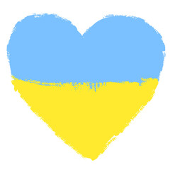 Blue yellow heart. Ukrainian flag. Vector illustration