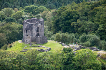 Dolbadarn Castle photographed from the Vivian Trail/Dinorwic Quarry at Llyn Padarn, Llanberis, Wales