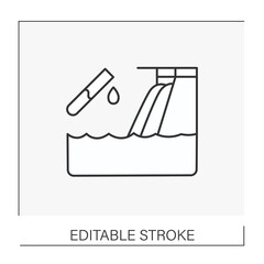  Chemistry line icon. Substance for cleaning water.Research and development. Chemical industry concept. Isolated vector illustration. Editable stroke