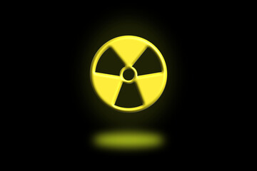 Nuclear Danger Icon Symbol on a Black Background.