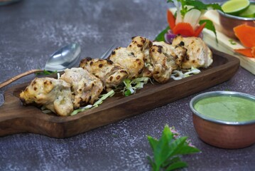 Chicken malai tikka is a popular chicken kebab & kabab made by using boneless chicken pieces in a...