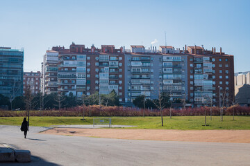Cityscape of the neighbourhood of Legazpi (Madrid, Spain)