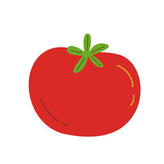 Tomato in cute cartoon flat style. Food vegetable illustration.