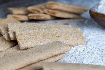 wheat long cookies stuffed with mashed different fruits