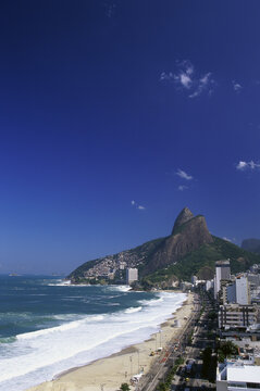 High angle view of a beach, Ipanema Beach, Rio de Janeiro, Brazil