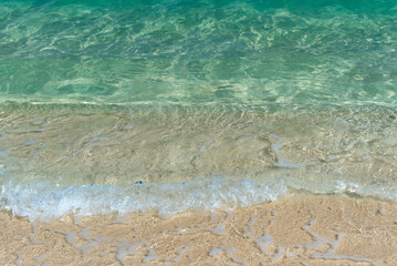 Waves and turquoise water at the beach Semporna, Sabah, Malaysia