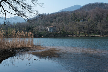 Obraz premium Il laghetto di Origlio in Canton Ticino, Svizzera.