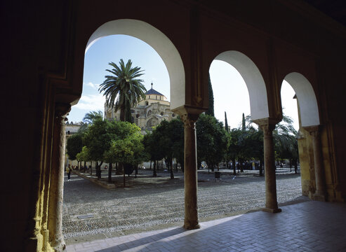Columns of a building, La Mezquita, Cordoba, Spain