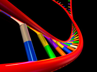 Close-up of a DNA structure