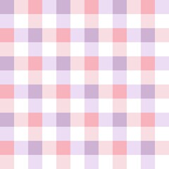 Pink, purple, and white plaid seamless pattern background. Vector illustration.	