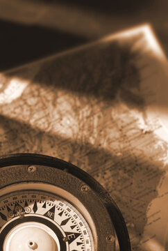 Close-up of a compass