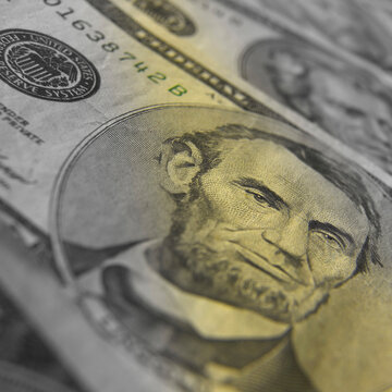 Close-up of American dollar bills