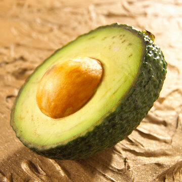 Close-up of a slice of an avocado