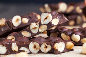 homemade chocolate with a large number of nuts