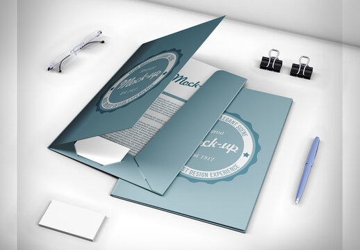 File Folder and Document Folder Mock-Up Scene