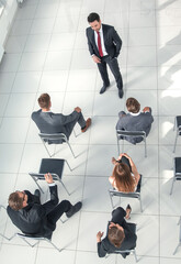 meeting partners in the conference room