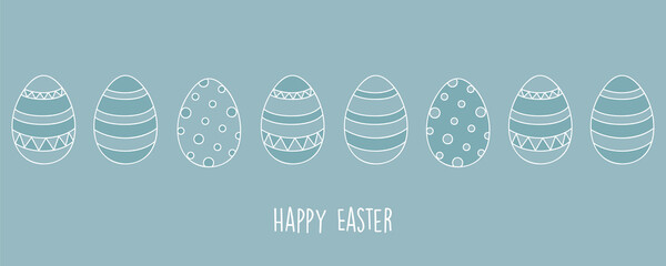 happy easter holiday banner design with pattern eggs