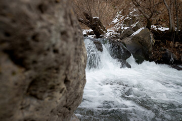 stormy, mountain river among the rocks