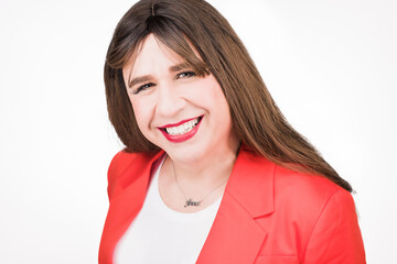 lgtbq business professional business headshot. Transgender hispanic woman equality