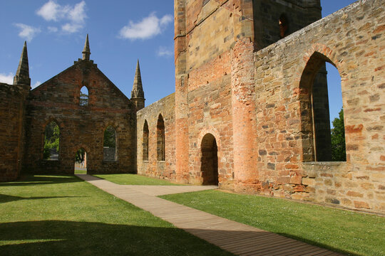 Ruins of a church, Penal Colony, Port Arthur, Tasmania, Australia