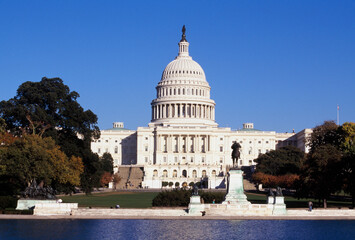 Facade of a government building, Capitol Building, Washington DC, USA