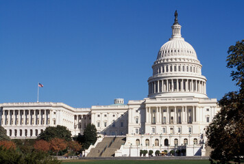Facade of a government building, Capitol Building, Washington DC, USA