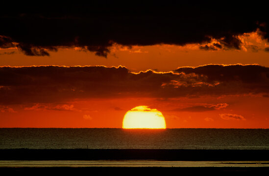 Sunset over the ocean, Cape Cod, Massachusetts, USA