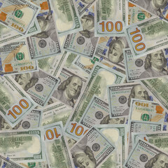 seamless pattern with one hundred american bills