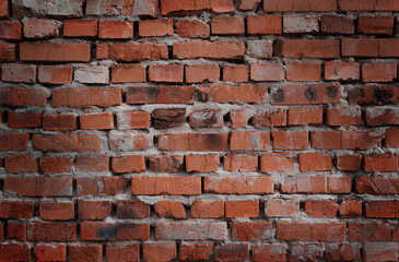 texture of old bricks, wall of orange bricks