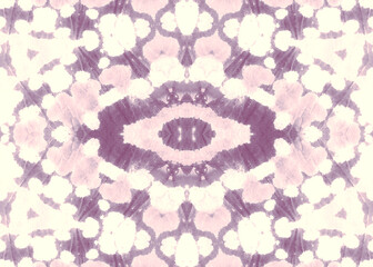 Pastel violet repeated pattern. Abstract geometric print in pale pink and purple. Dyed cloth seamless pattern. Faded lilac bleach seamless design